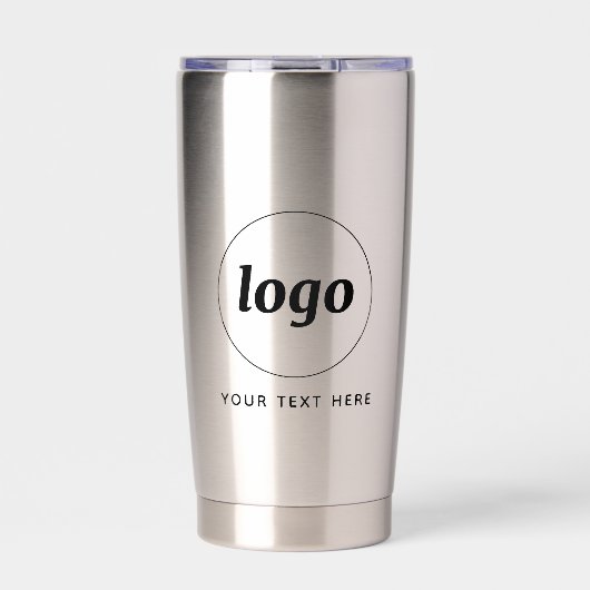 Logo met Tekst en QR Code Zakelijke Promotie Geïsoleerde Drinkbeker (Voorkant)