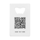 Logo met tekst QR Code Business Creditkaart Flessenopener (Achterkant)