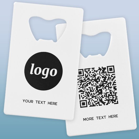 Logo met tekst QR Code Business Creditkaart Flessenopener