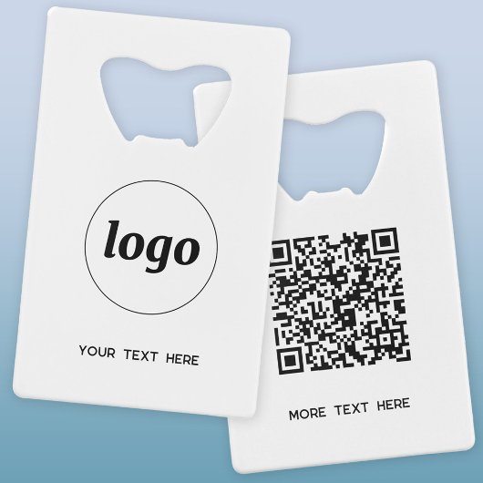 Logo met tekst QR Code Business Creditkaart Flessenopener