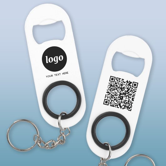 Logo met tekst QR Code Business Mini Flessenopener