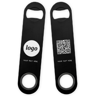 Logo met tekst QR Code Business Speed Flessenopener