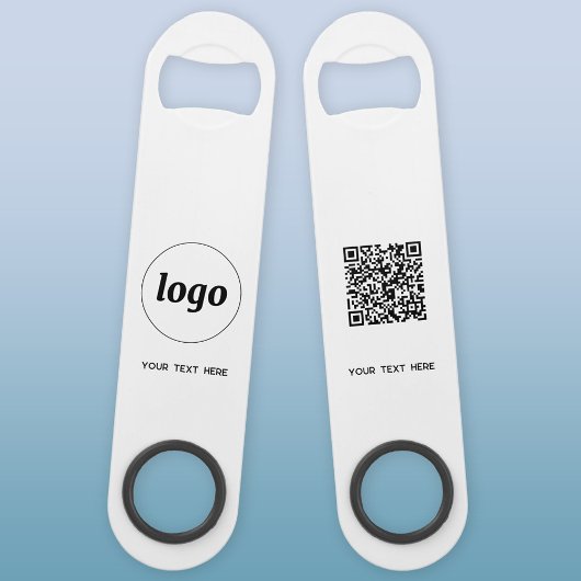 Logo met tekst QR Code Business Speed Flessenopener