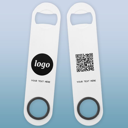 Logo met tekst QR Code Business Speed Flessenopener