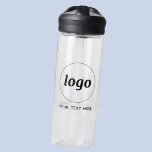 Logo met Tekst Zakelijk Branding Promotioneel Waterfles<br><div class="desc">Voeg je eigen logo en tekstkeuze toe aan dit ontwerp. Verwijder de tekst als u wilt. Minimalistisch en professioneel om merkloyaliteit te bevorderen. Geweldig voor het branding van medewerkers,  of als een promotieproduct voor uw klanten en klanten.</div>