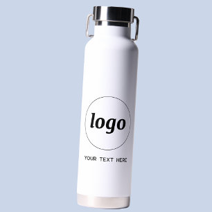 Logo met tekst Zakelijke branding Promotie Waterfles