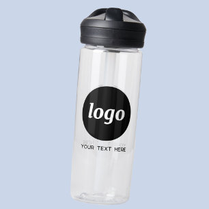 Logo met tekst Zakelijke branding Promotie Waterfles