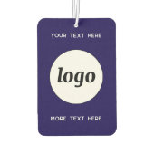 Logo met tekst Zakelijke promotie Navy Blue Luchtverfrisser (Achterkant)