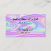 Logo met Website URL Paarse Mint Iridescent Visitekaartje (Achterkant)