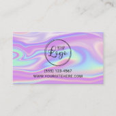 Logo met Website URL Paarse Mint Iridescent Visitekaartje (Voorkant)