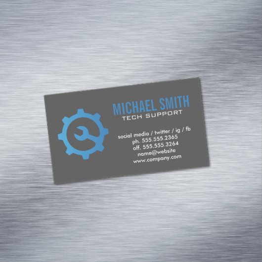 Logo met wieloverbrengingen magnetisch visitekaartje (Voorbeeld)