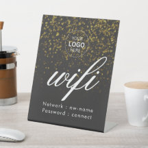 Logo Met Wifi Voetstuk Bord 