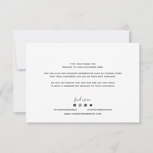 Logo met witte rand bewerkbare kleur Dank u (Achterkant)