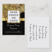 Logo met zwarte en gouden foto visitekaartje (Voorkant / Achterkant)