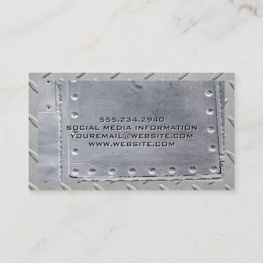 Logo | Metaalpatroon staal Visitekaartje (Achterkant)