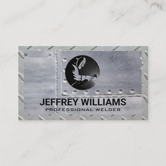 Logo | Metaalpatroon staal Visitekaartje (Voorkant)