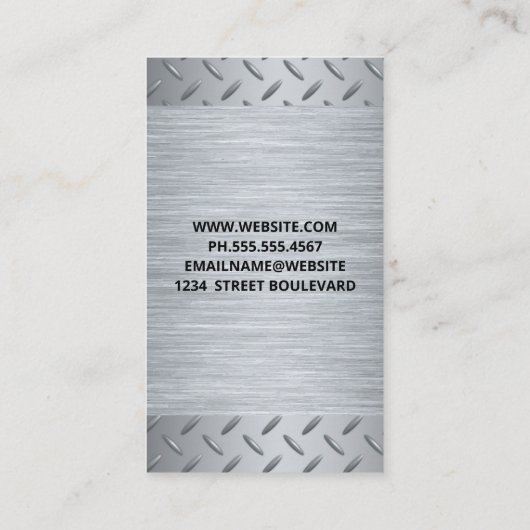 Logo | Metal Drill Hammer Visitekaartje (Achterkant)