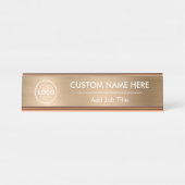 Logo Metallic Gold Desk Name Bord Bureau Naambordje (Voorkant)