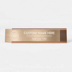 Logo Metallic Gold Desk Name Bord Bureau Naambordje