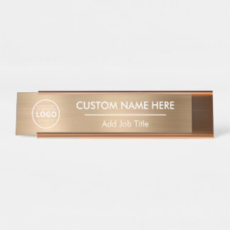 Logo Metallic Gold Desk Name Bord Bureau Naambordje