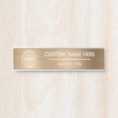 Logo Metallic Gold Employee Name Deurbordje (Voorkant)