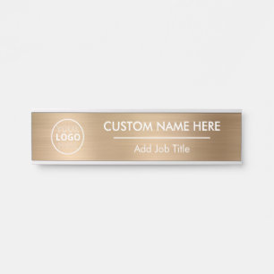 Logo Metallic Gold Employee Name Deurbordje