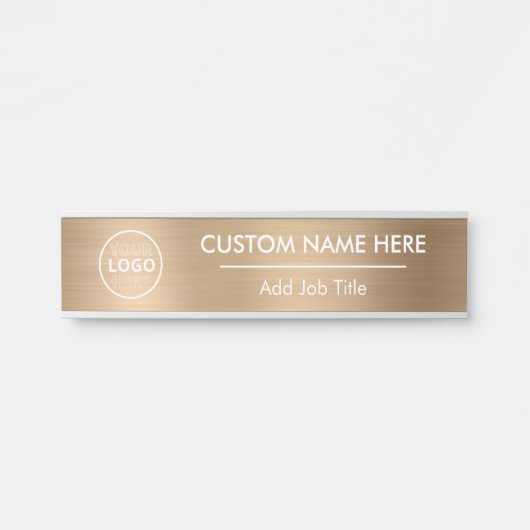 Logo Metallic Gold Employee Name Deurbordje (Voorkant)