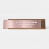 Logo Metallic Roos Gold Bureau Naambordje (Voorkant)