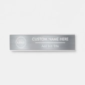 Logo Metallic Silver Employee Name Deurbordje (Voorkant)