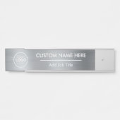Logo Metallic Silver Employee Name Deurbordje (Voorkant)