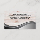 Logo metallisch onroerend goed | Houten planken Visitekaartje (Achterkant)