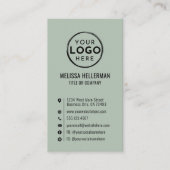 Logo Minimaal Modern Verticaal Saliegroen Visitekaartje (Voorkant)