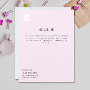 Logo Minimaal Roze Zakelijke Marketing Flyer