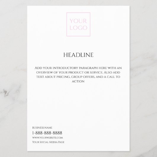 Logo Minimaal Witte Zakelijke Marketing Flyer (Voorkant)