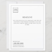 Logo Minimaal Witte Zakelijke Marketing Flyer (Voorkant)