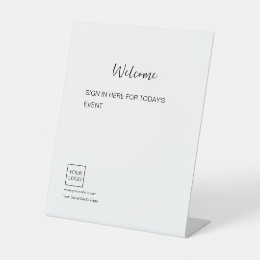 Logo Minimal Business Welcome Sign Reclamebord Met Voetstuk (Voorkant)