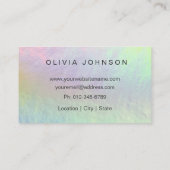 Logo Minimal Holographic Opal Stone Visitekaartje (Achterkant)