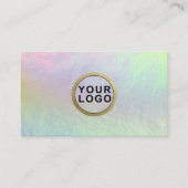 Logo Minimal Holographic Opal Stone Visitekaartje (Voorkant)
