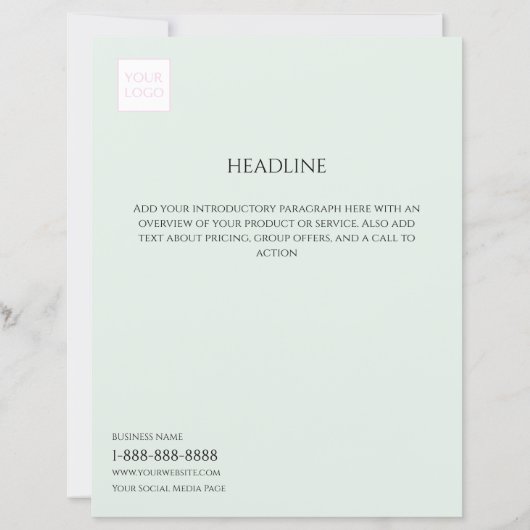 Logo Minimal Light Green Business Marketing Flyer (Achterkant)