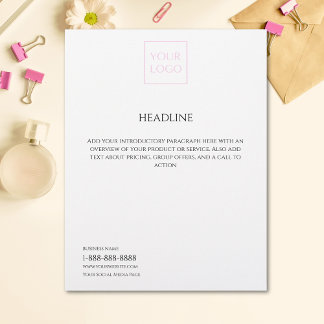 Logo Minimal White Business Marketing Flyer