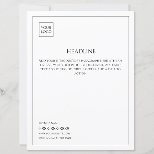 Logo Minimal White Business Marketing Flyer (Voorkant)