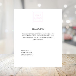 Logo Minimal White Business Marketing Flyer Reclamebord Met Voetstuk