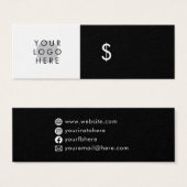 Logo minimale eenvoudige zwarte Label voor sociale Mini Visitekaartjes (Voorkant /achterkant)