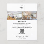 Logo Minimale foto QR Code Business Flyer (Voorkant)