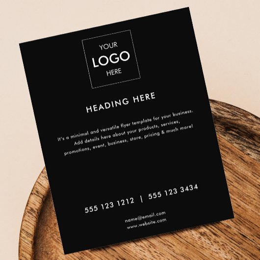 Logo minimale witte Business Black Flyer