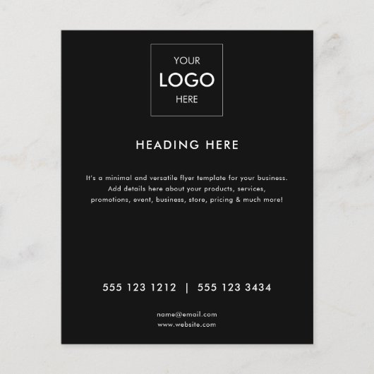 Logo minimale witte Business Black Flyer (Voorkant)