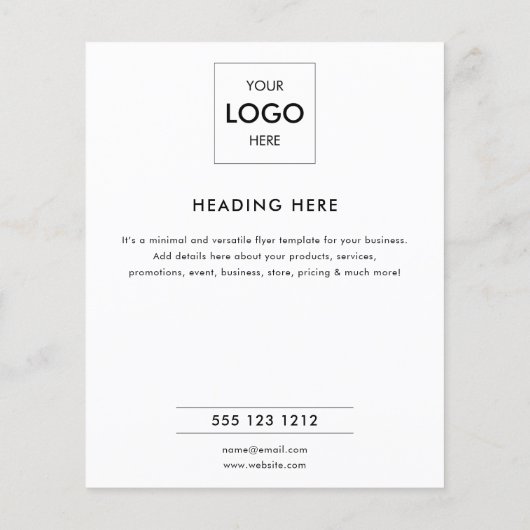 Logo minimale witte zakelijke marketing flyer (Achterkant)
