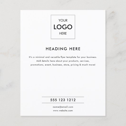 Logo minimale witte zakelijke marketing flyer (Voorkant)