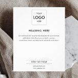 Logo minimale witte zakelijke marketing flyer<br><div class="desc">Eenvoudige zakenvlieger.</div>