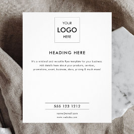 Logo minimale witte zakelijke marketing flyer